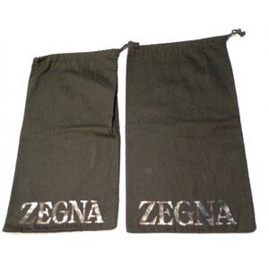 Zegna Black Drawstring Dust Bags Set Of 2 15 x9 Shoe Or Accessories Storage Soft